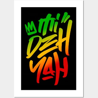 Mi Deh Yah Rasta Saying Graffiti Tag Style Rasta Colors Reggae Posters and Art